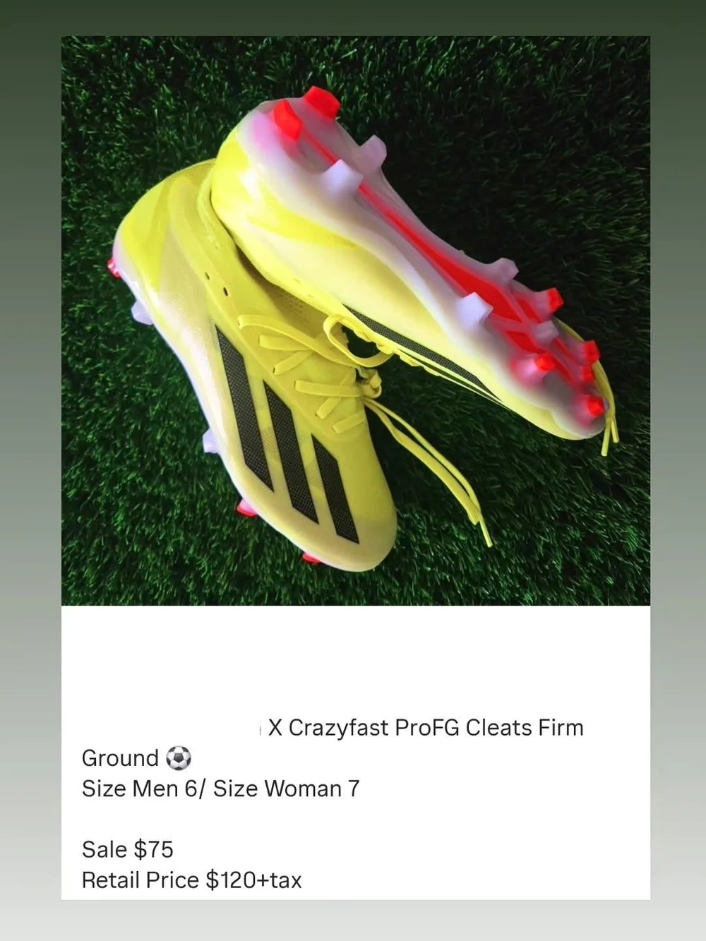 adidas Soccer Cleats in Neon Yellow with Black Accents